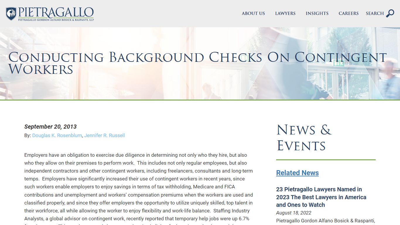 Conducting Background Checks On Contingent Workers